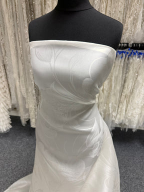 Ivory Large Scale 100% Silk Jacquard Brocade - Candido