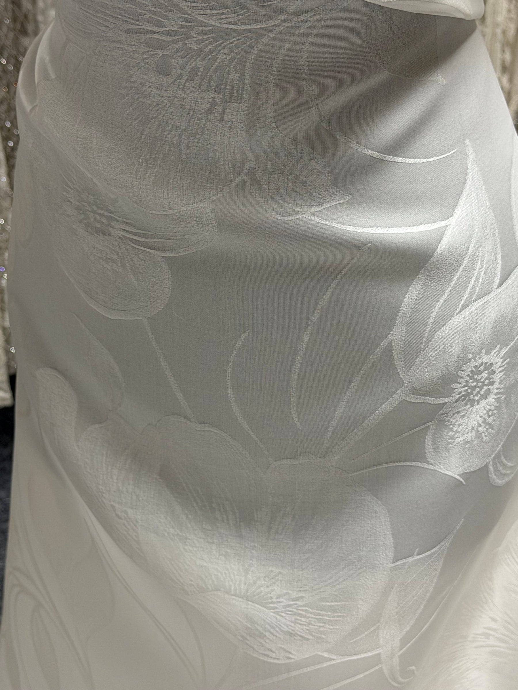 Ivory Large Scale 100% Silk Jacquard Brocade - Candido