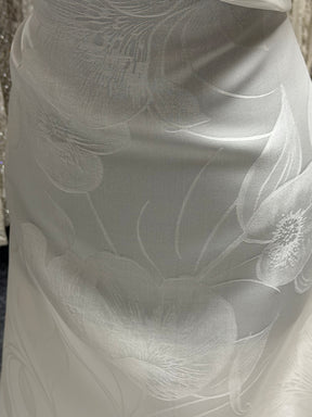 Ivory Large Scale 100% Silk Jacquard Brocade - Candido