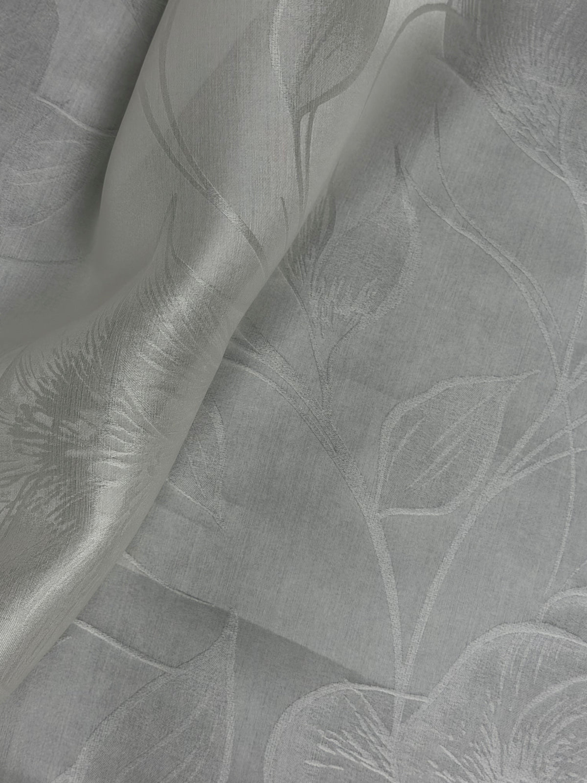 Ivory Large Scale 100% Silk Jacquard Brocade - Candido