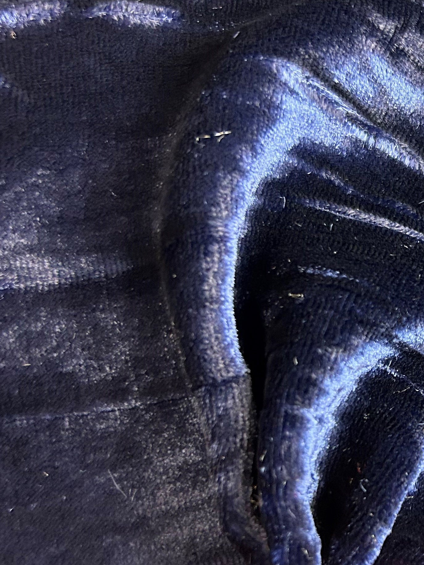 Navy Silk Velvet - Ruffle