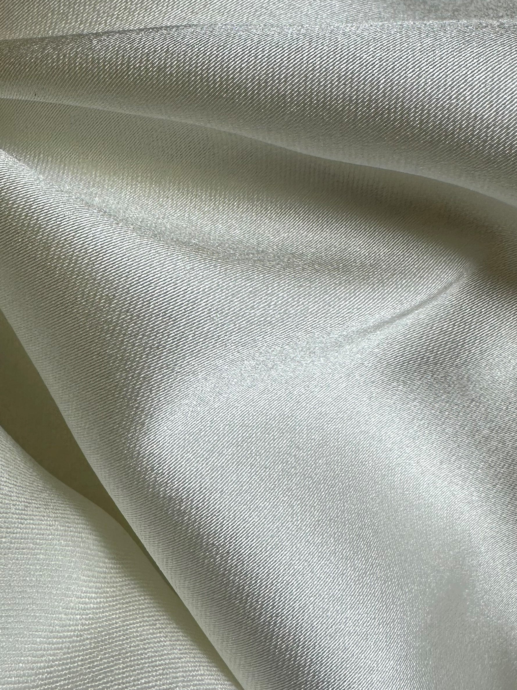 Ivory Polyester Stretch Satin - Contrary
