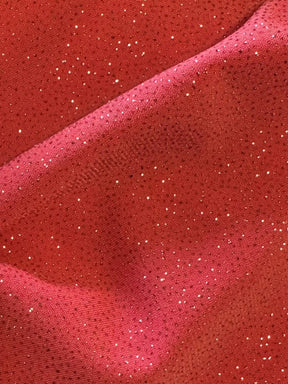 Coral Glitter Jersey Fabric - Dazzle