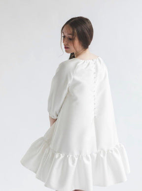 White Silk Blend Organza Mikado - Court