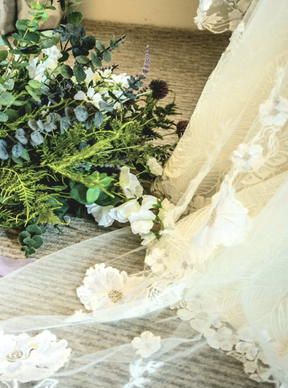 Ivory Embroidered Lace - Violetta