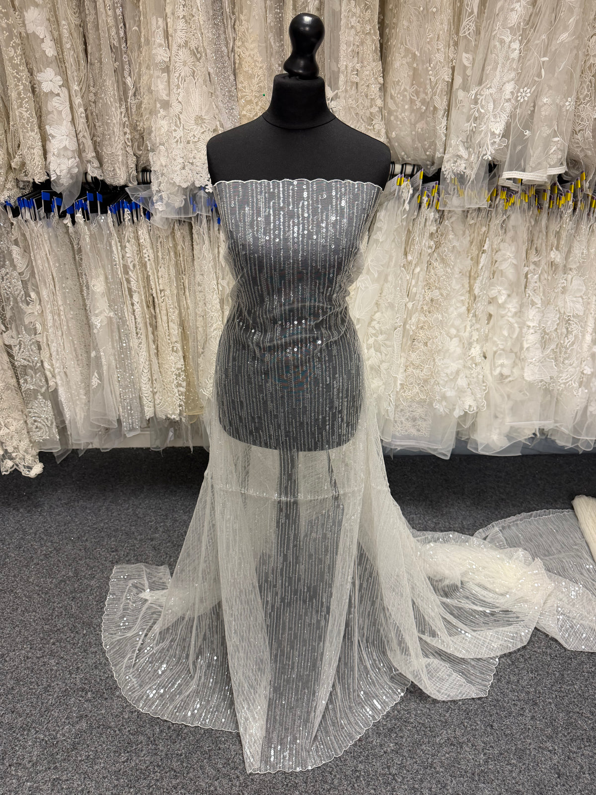 Ivory Sequin Lace - EB3016