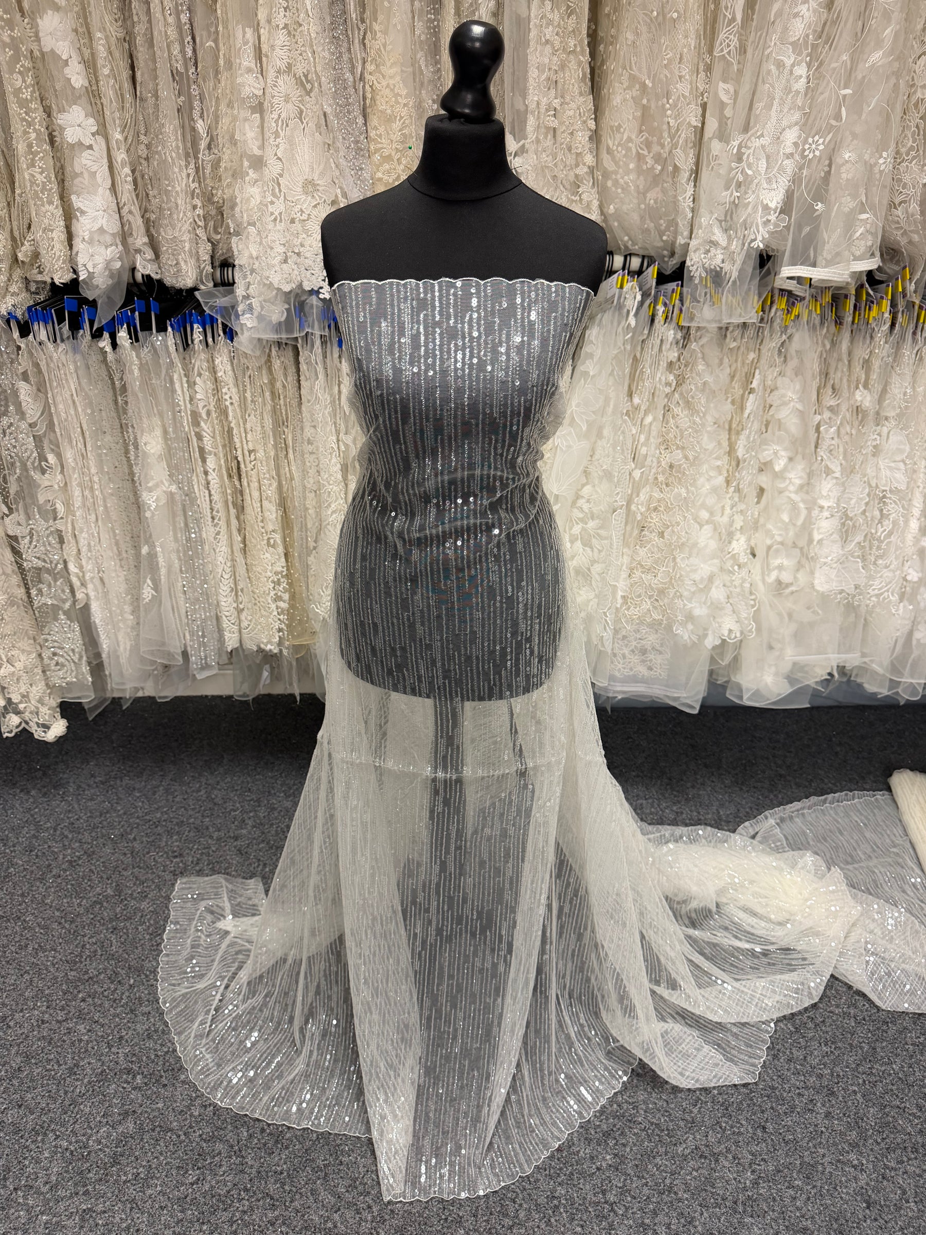Ivory Sequin Lace - EB3016