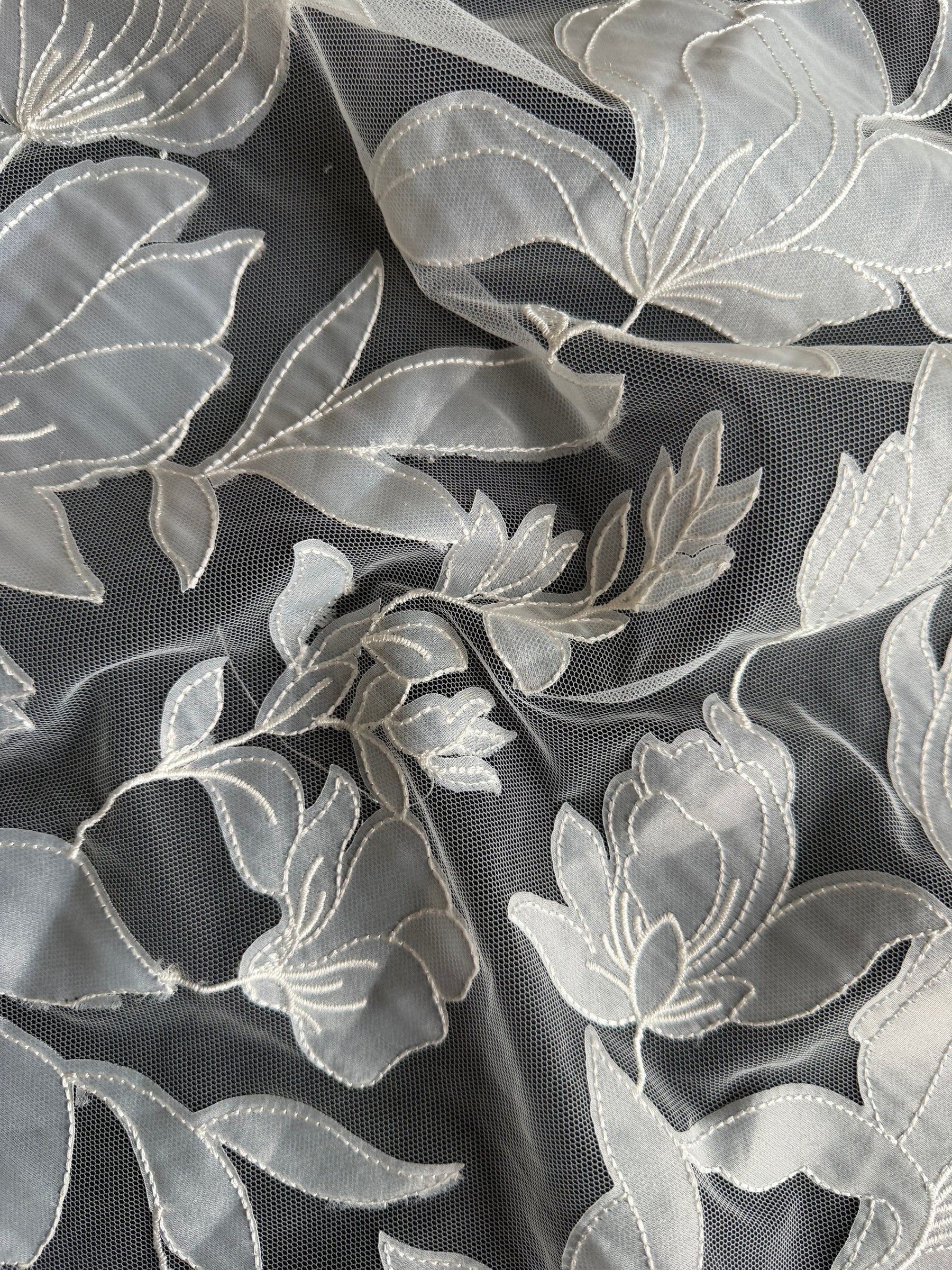 Ivory Embroidered Lace - Santana