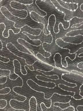 Ivory Meander Sequin Tulle - Amorous