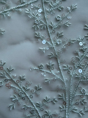 Light Green Sequin Lace - EB3065