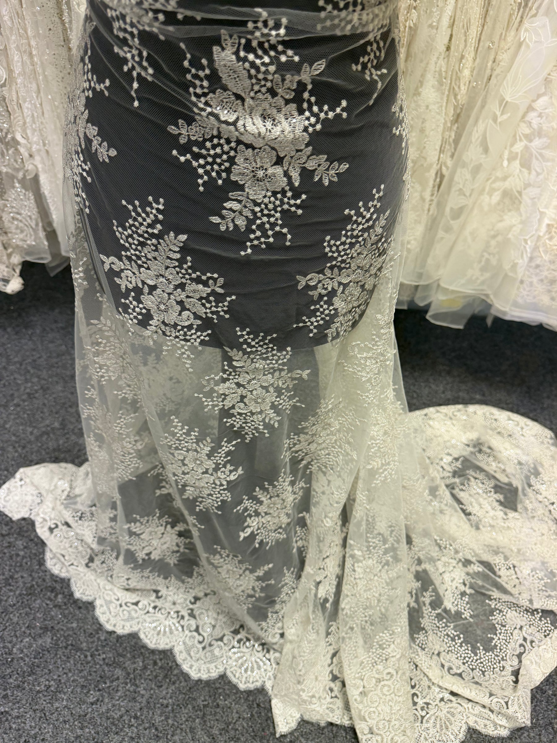 Ivory Sequin Embroidery Lace - EB3034