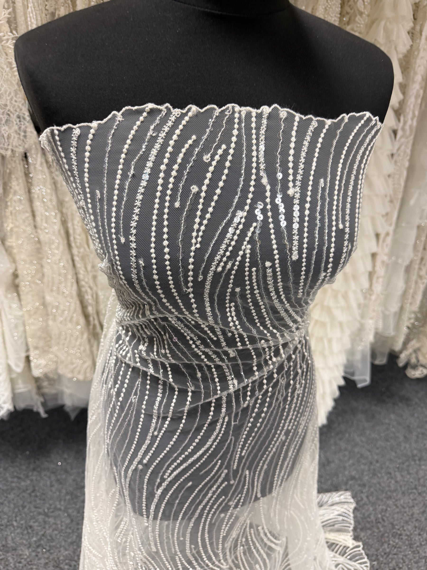 Ivory Sequin Lace - EB3011