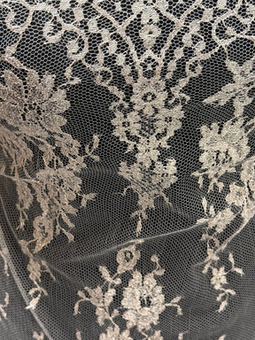 Dusty Rose French Metallic Lace - LA2003
