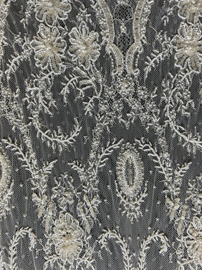 Ivory Beaded Lace - Diamond