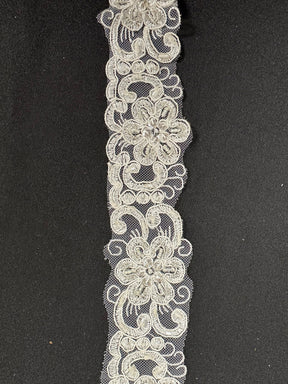 Ivory Beaded Lace Trim - Deity