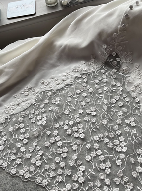 Ivory Embroidered Lace - Adebola