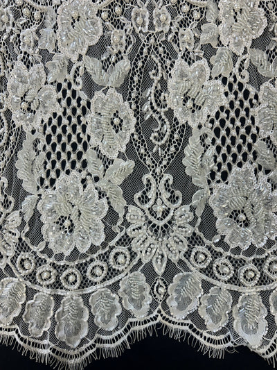 Ivory Hand Beaded Raschel Lace Teddy