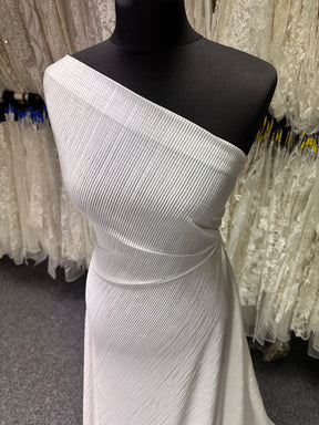Ivory Pleated Polyester Fabric - Leeway