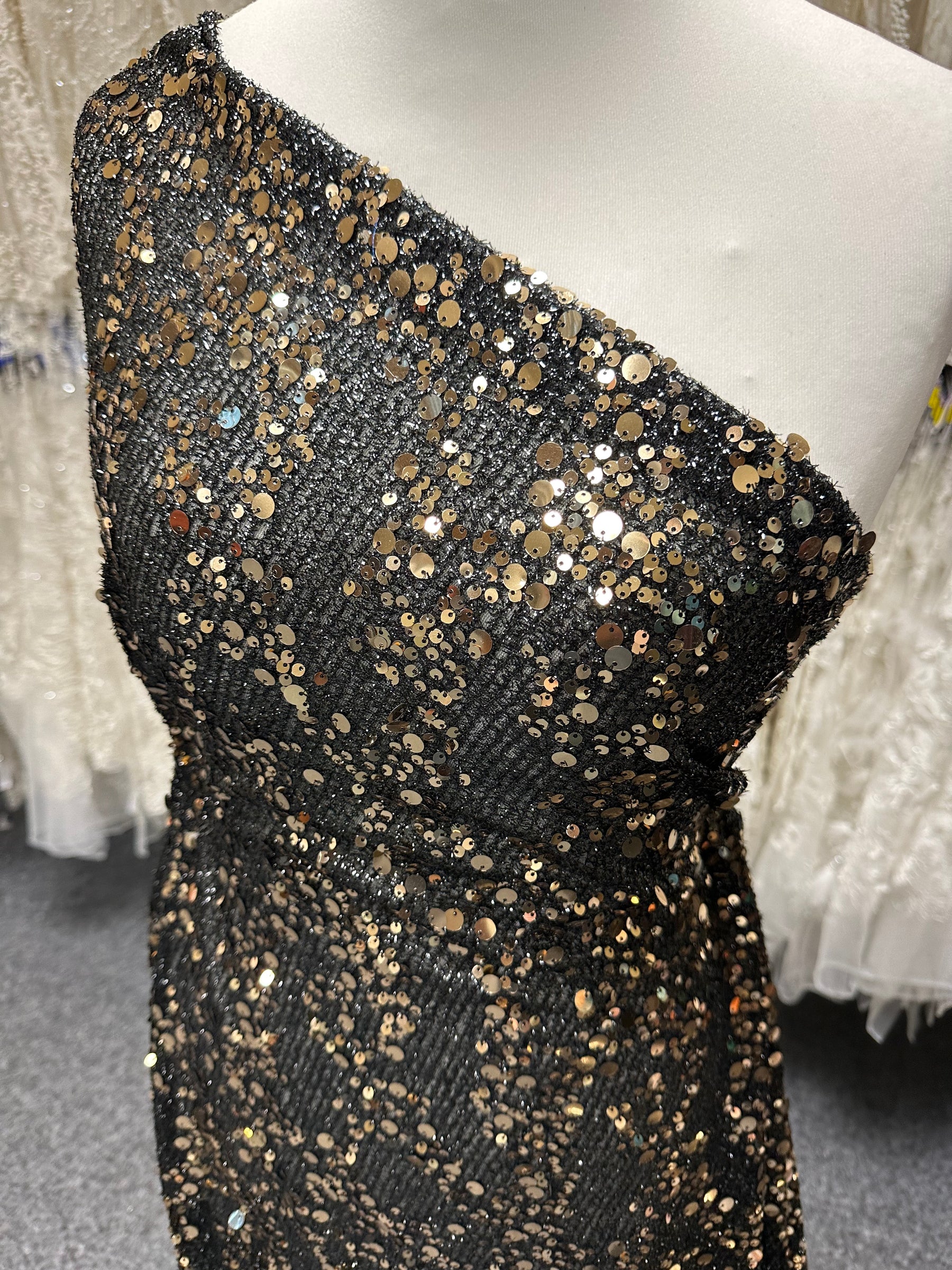 Gold Sequin Embellished Mesh - Connection