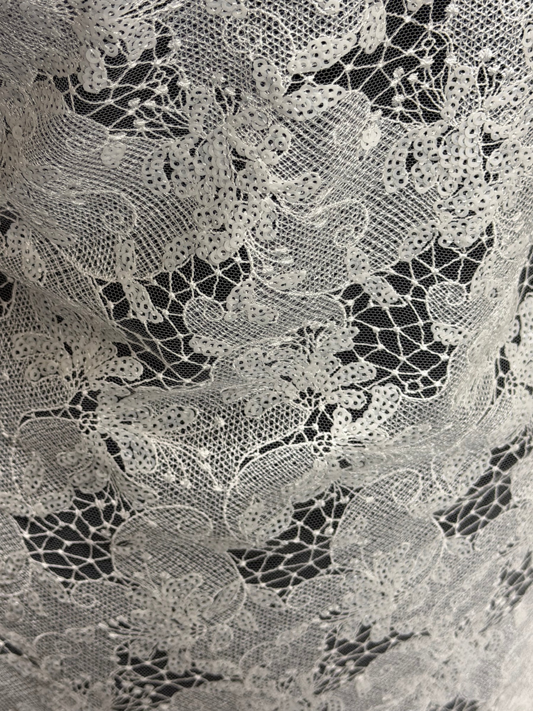 Ivory Sequin Embroidery Lace - EB3038