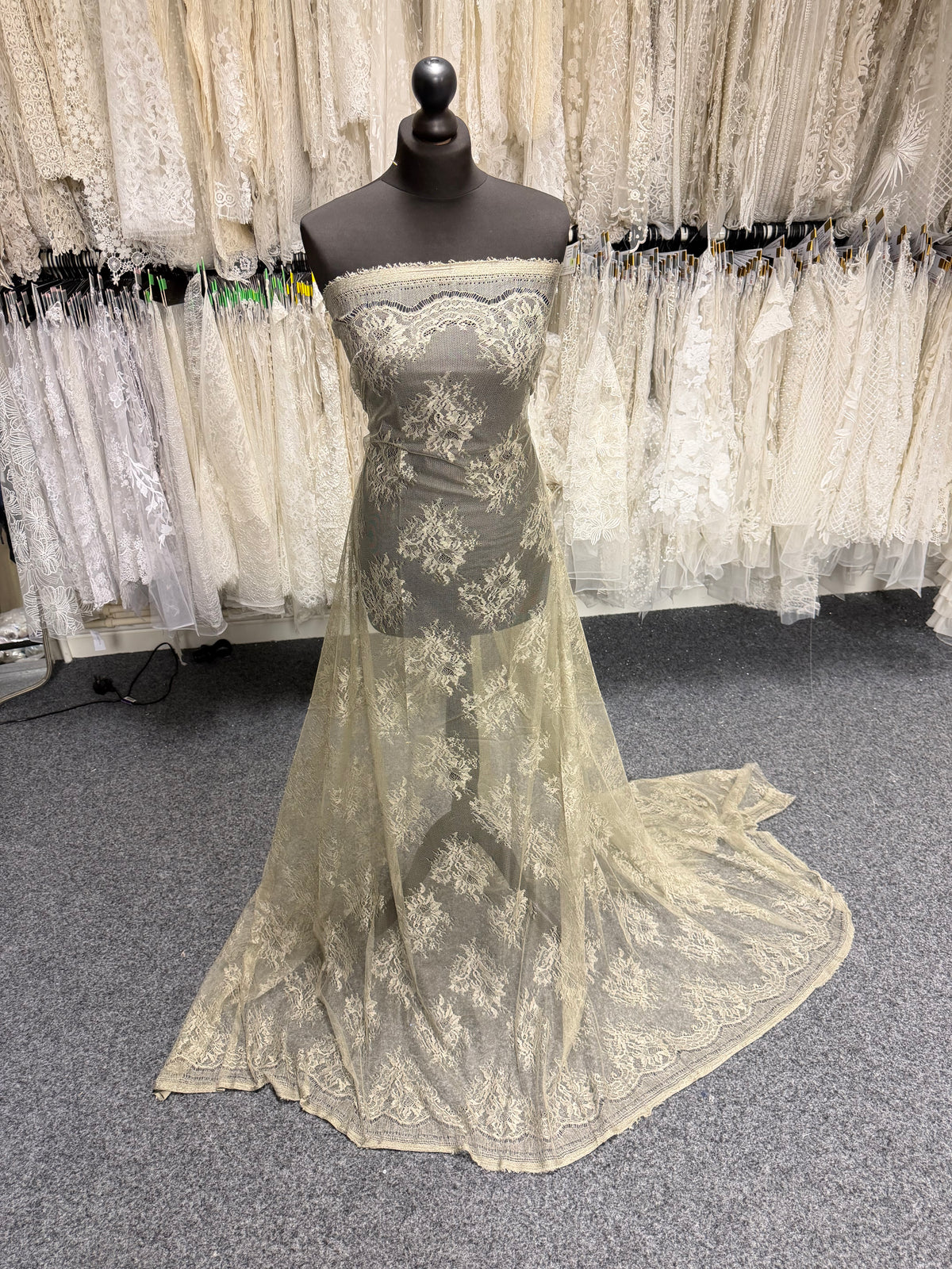 Taupe 100% Silk Italian Lace - P272