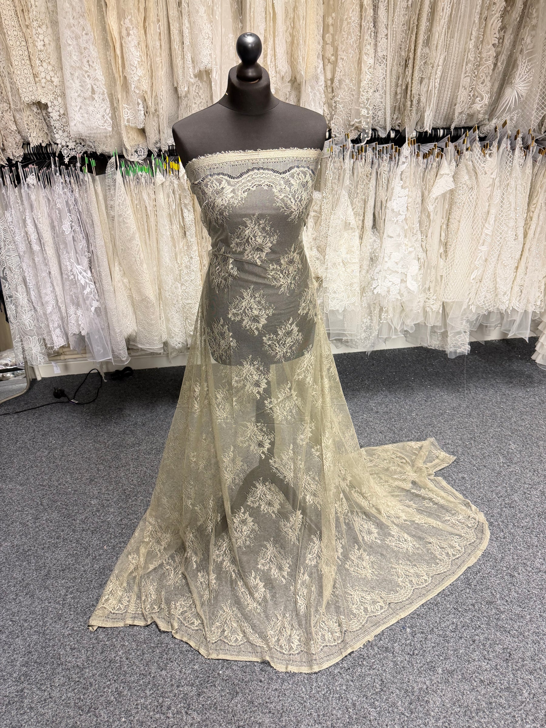 Taupe 100% Silk Italian Lace - P272