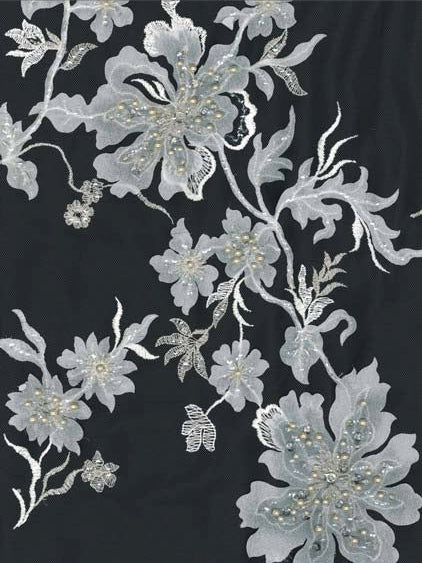 Ivory Embroidered Lace - EB1015