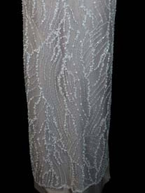 Ivory Embroidered Beaded Tulle - EB1018