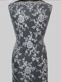 Light Grey 3D Embroidered Beaded Tulle - EB1026