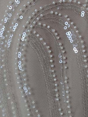 Ivory Embroidered Beaded Tulle - EB1028