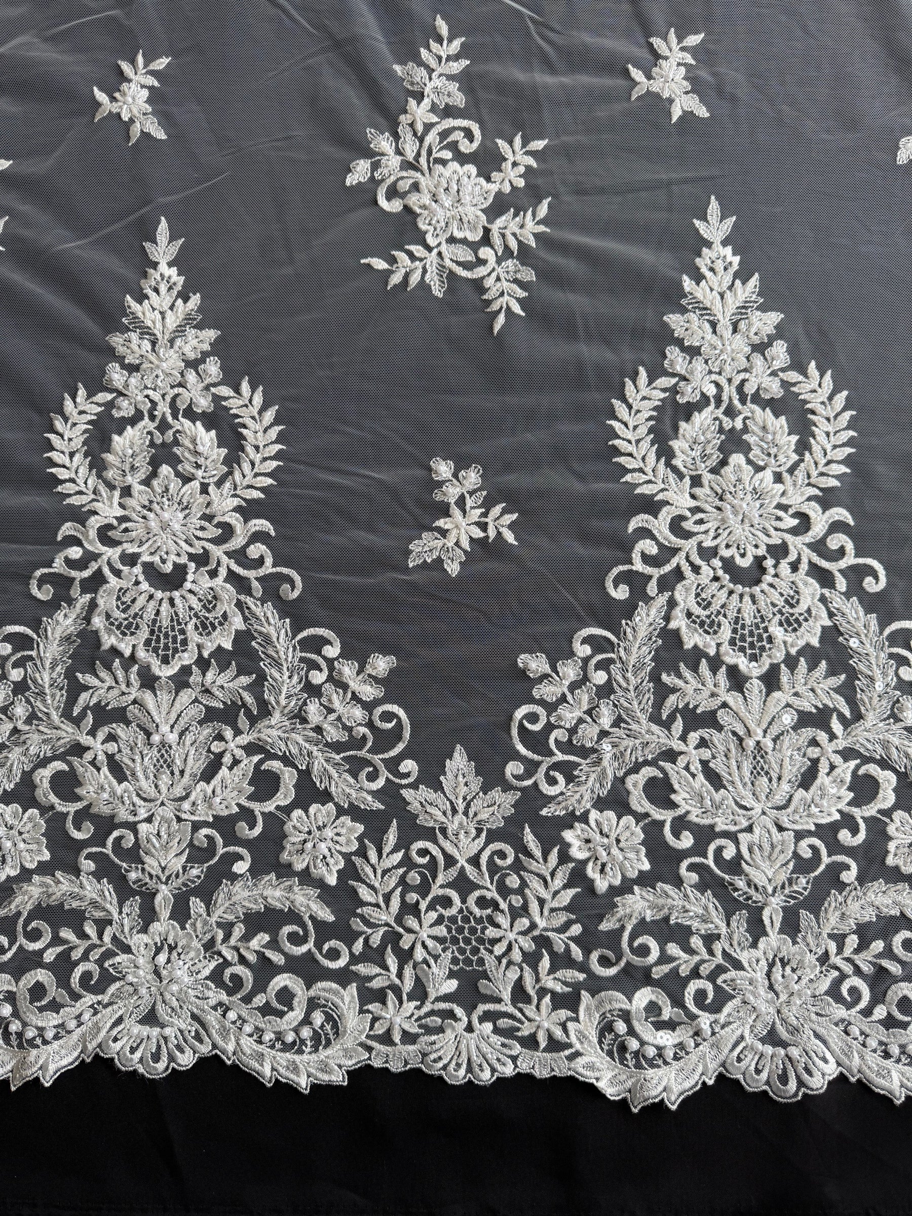 Ivory Beaded Lace - EB1031