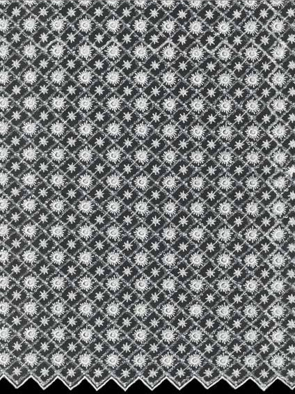 Ivory Emb Beaded Tulle - EB1059