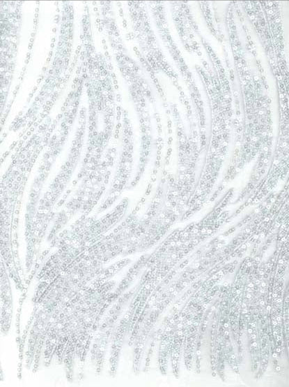 Baby Blue Emb Beaded Tulle - EB1068