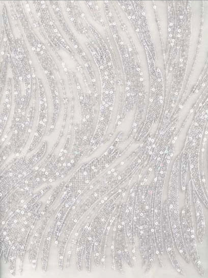 Lavender Emb Beaded Tulle - EB1068