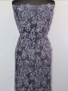 Indigo Emb Beaded Tulle - EB1069