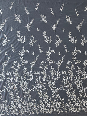 Champagne/Silver Emb Beaded Tulle - EB1073