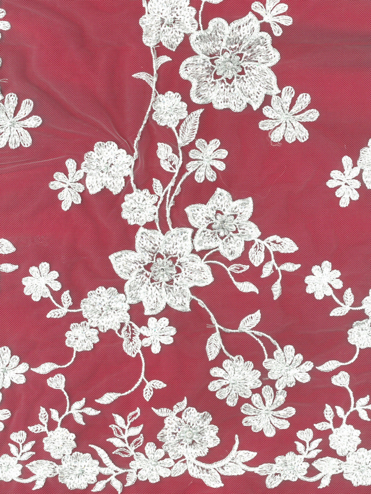 Light Green Emb Beaded Tulle - EB1090