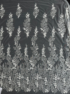 Ivory Beaded Embroidery Lace - EB1099