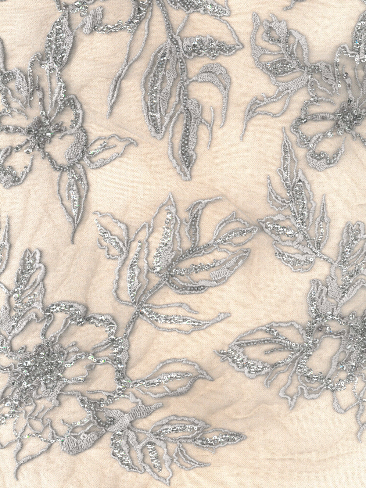 Lavender Emb Beaded Tulle - EB1100