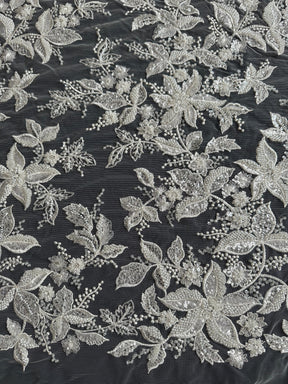 Ivory Beaded Lace - EB1101