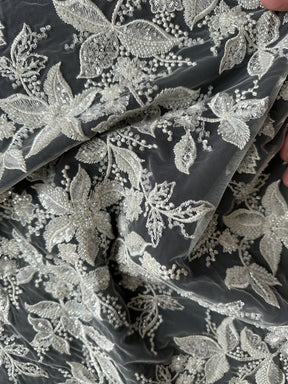 Ivory Beaded Lace - EB1101