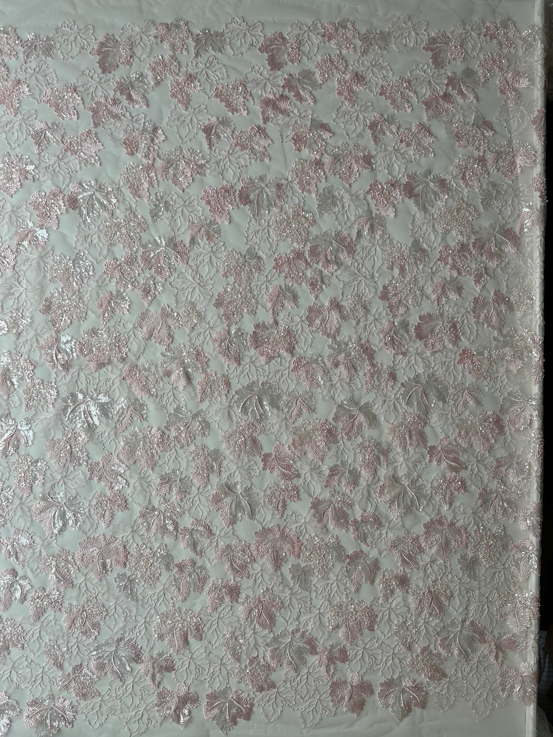 Pink Sequin Embroidered Lace - EB1102