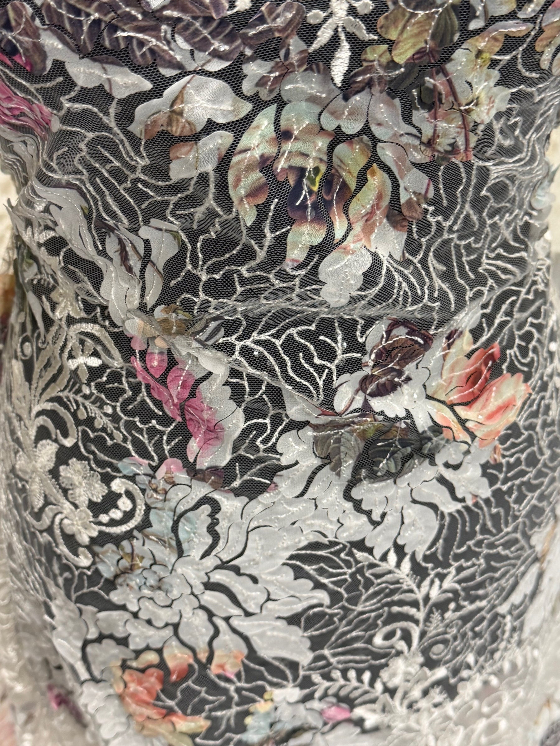 Ivory Printed Sequin Tulle – EB3010