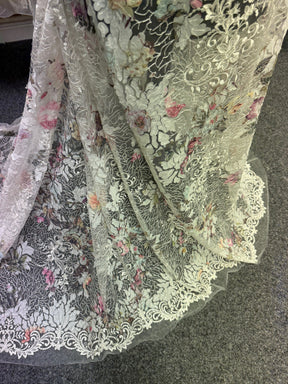 Ivory Printed Sequin Tulle – EB3010