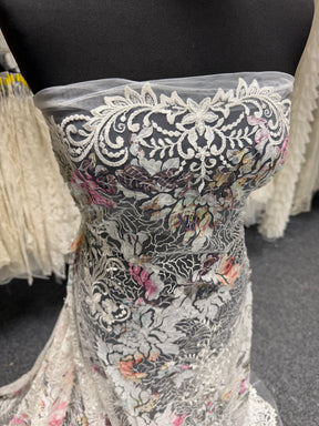 Ivory Printed Sequin Tulle – EB3010
