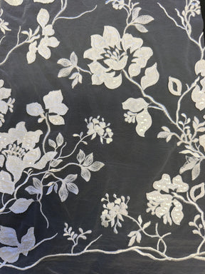 Ivory Sequin Floral Lace - EB3019