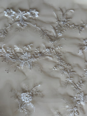 Ivory on Nude Embroidery Lace - EB3027