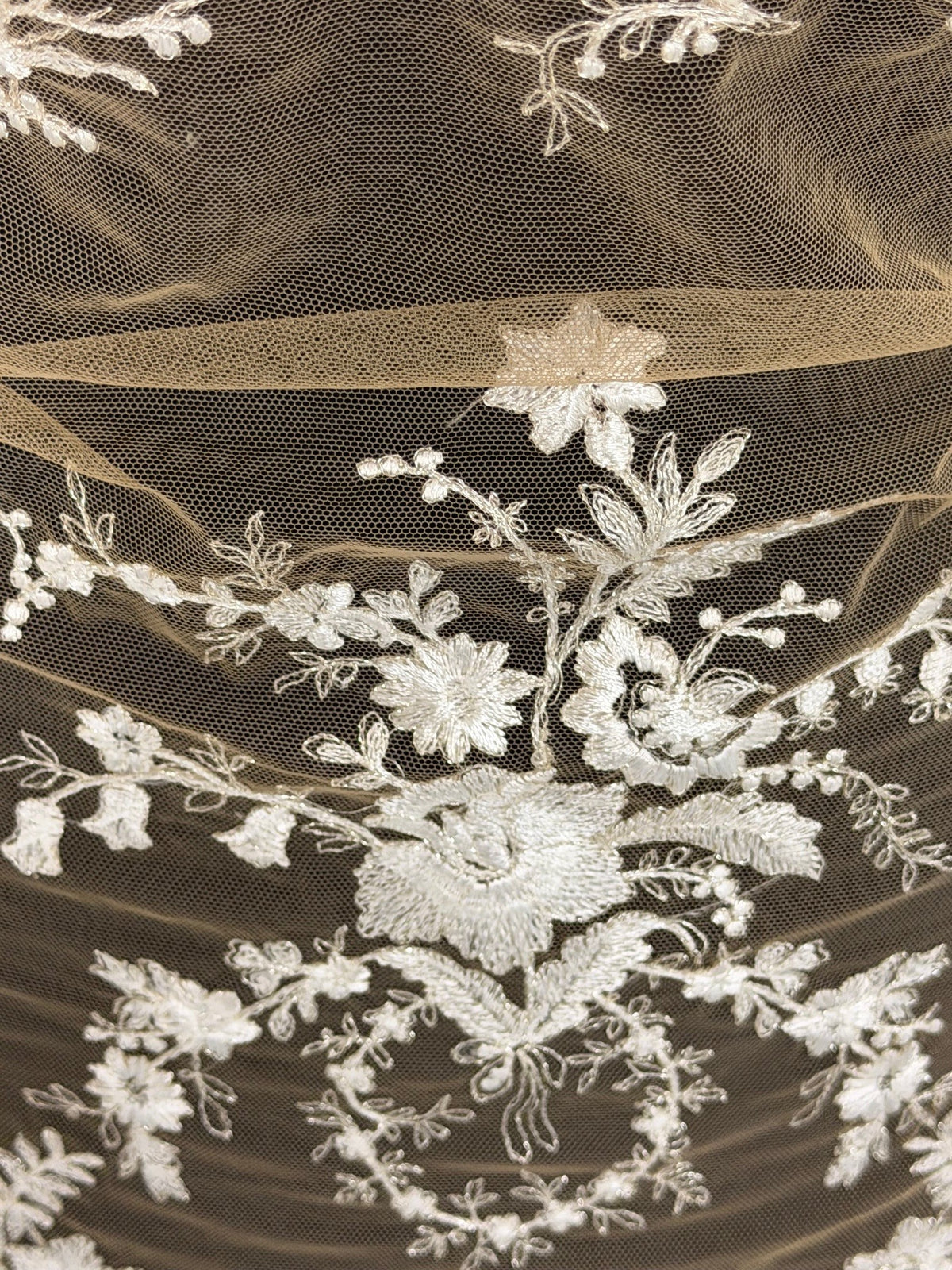 Ivory on Nude Embroidery Lace - EB3027