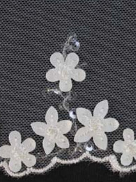 Ivory Embroidered Sequin Tulle - EB3030