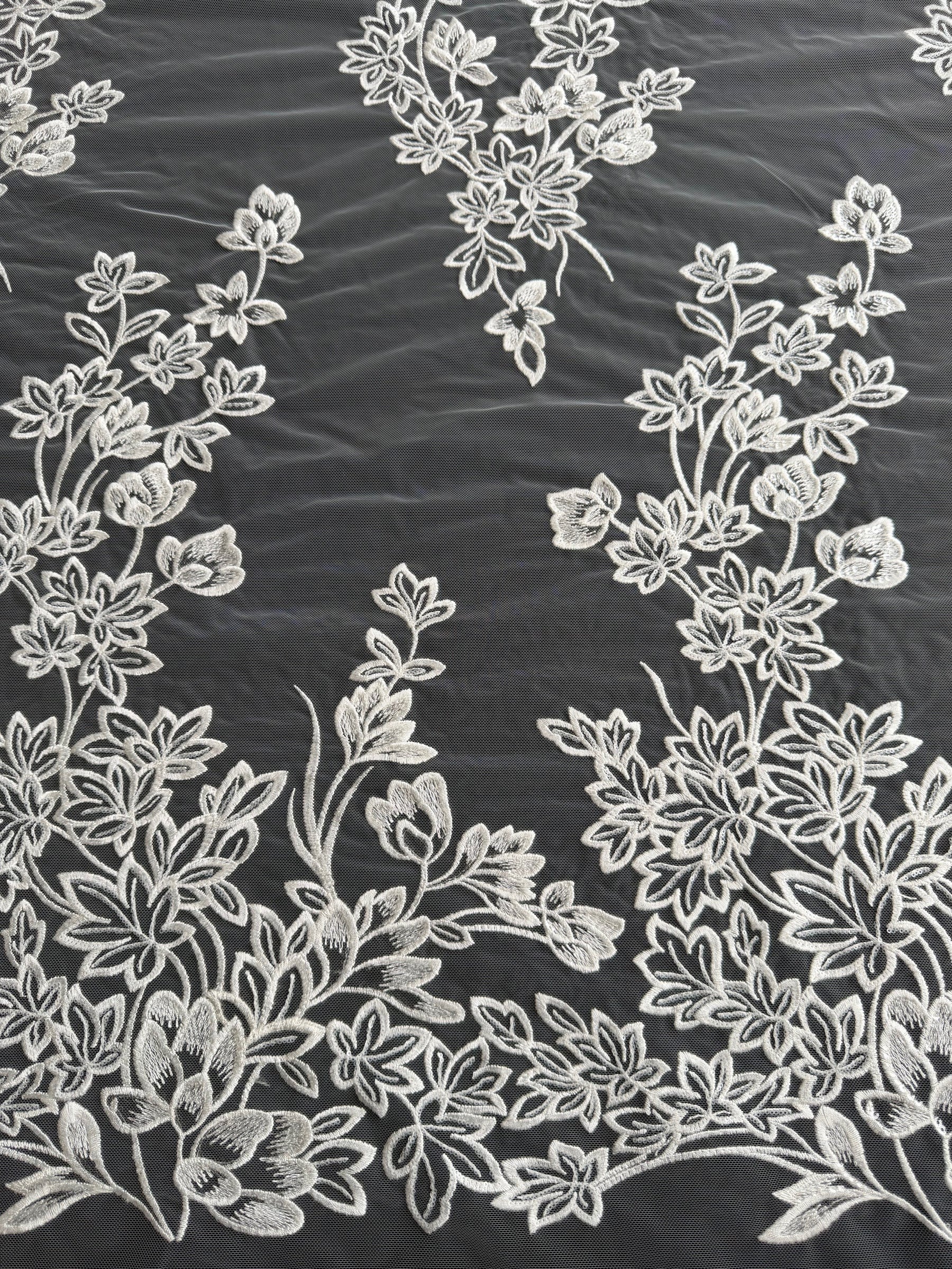 Ivory Sequin Embroidery Lace - EB3035